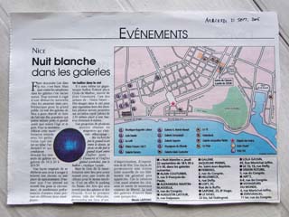 Image of newspaper article for Nuit Blanche in Nice 2005