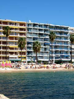 Typical row of apartment buildings in Juan les Pins, pretty much the same all along the French Riviera.