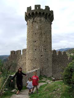 My family in front of the very old and crumbling ramparts.